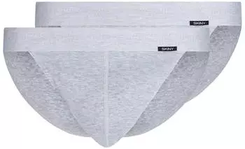 Skiny Cotton Retro Tanga 2er-Pack (080691) silver melange Skiny Cotton Retro Tanga 2er-Pack (080691) silver melange