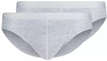 Skiny Cotton Rib Slip 2er-Pack (080694) silver melange