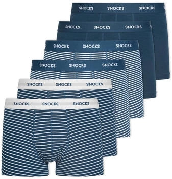 Snocks Boxershorts navy hellgrau weiß