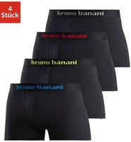 Bruno Banani Hipster Packung, 4 Stk. knapp sitzende Boxershorts mit Logo Webbund aus