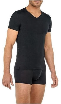 HOM T-Shirt V-Ausschnitt mikrofaser schwarz