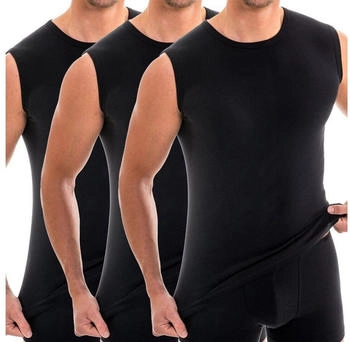 Hermko 3er Pack Herren Tank Top Unterhemd schwarz
