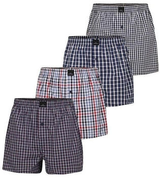 Götzburg Boxershorts blau-dunkel-karo 4er Pack