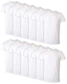 Hanes Baumwolle Feuchtigkeitsableitendes Crew Tee Multipacks Unterhemd weiß