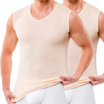 Hermko 2er Pack Herren Business Unterhemd V-Ausschnitt