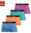 Bruno Banani Boxer 4er-Pack Kontrast-Webbund blau orange türkis lila