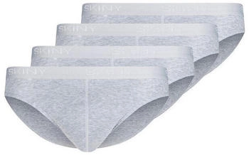 Skiny Slip Unterhose 4er Pack Basic silbermeliert