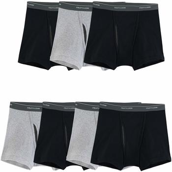 Fruit of the Loom Coolzone Boxershorts feuchtigkeitsableitend atmungsaktiv schwarz grau 7er Pack