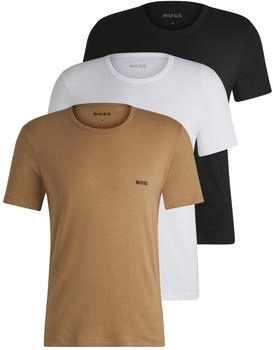 Hugo Boss Tshirt RN 3P Classic Dreier-Pack beige schwarz weiß