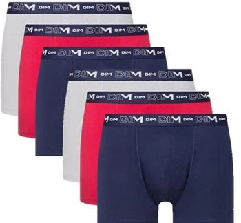 Dim Boxershorts Stretch-Baumwolle atmungsaktiv denimblau topasrot stahl