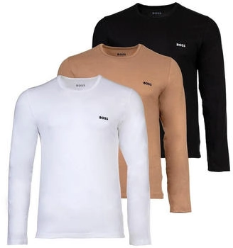 Hugo Boss Langarmshirt 3er Pack LS ShirtRN 3P weiß braun schwarz