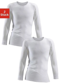 Clipper Unterhemd 2-St schlichtes Basic Feinripp Langarmshirt