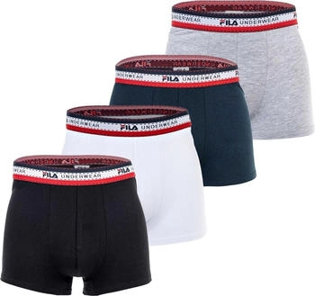 Fila Boxer Shorts 4er Pack Logobund schwarz wei&szlig; grau blau