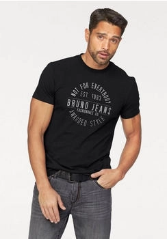 Bruno Banani T-Shirt schmal geschnitten bedruckt schwarz