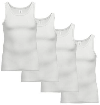 Ammann Unterhemd Tanktop 4er Pack Organic Cotton Doppelripp weiß