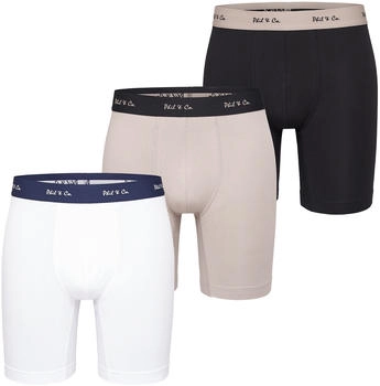Phil & Co. Berlin Retro Pants 'Jersey Long Boxer Briefs' beige schwarz weiß