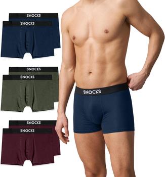 Snocks Boxershorts rot oliv blau