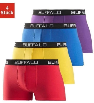 Buffalo Boxer Boxershorts Baumwoll-Mix rot gelb blau lila