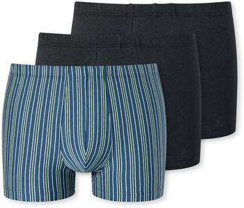Schiesser Boxershorts Organic Cotton blau schwarz 3er-Pack