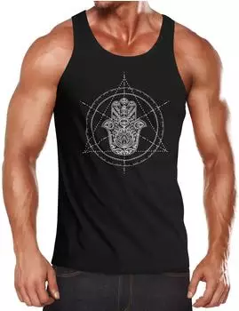 Neverless Tanktop Hamsa Hand der Fatima Glückssymbol Slim Fit