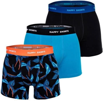 Happy Shorts Boxer Shorts 3er Pack retro jersey leaves