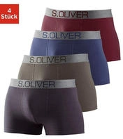 s.Oliver Boxer "Boxershorts f&uuml;r Herren" Packung, 4 Stk. mit kontrastfarbenem Webbund