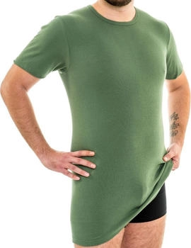 Hermko 3847 3er Pack Herren extralanges Kurzarm Shirt olive