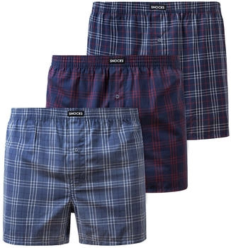Snocks 3er-Pack American Boxershorts blau rot