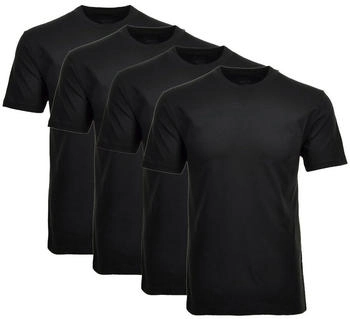 Ragman T-Shirt 4er Pack Arm rundhals schwarz