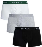 Lacoste Herren 3-Pack Strech Cotton Boxershorts, Noir/Blanc-Argent Chine, XL
