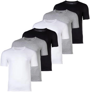 Hugo Boss T-Shirt RN 3P Classic 6er Pack schwarz grau weiß