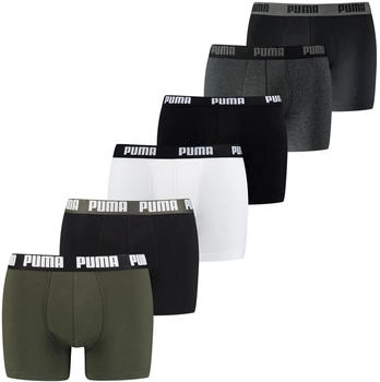 Puma Boxershort Basic Boxer 6er Pack gr&uuml;n schwarz wei&szlig;grau