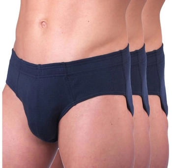 Hermko 3er Pack Herren Slip bio-baumwolle marine