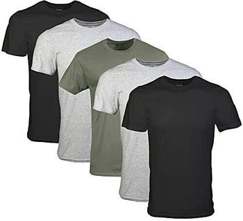 Gildan Crew T-Shirts Stil G1100 schwarz sportgrau militärgrün 5er-Pack