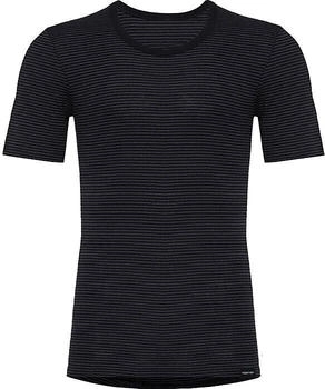Conta T-Shirt Herren-Unterhemd Feinripp Streifen schwarz