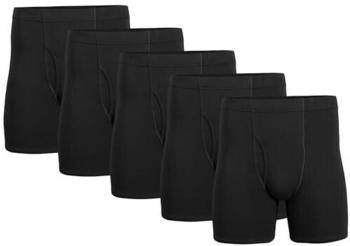 Gildan Boxershorts verdecktem Bund Retroshorts schwarz 5er-Pack