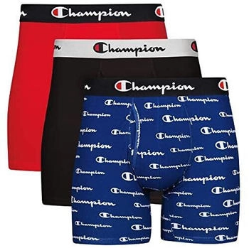 Champion Boxer Briefs Komfort-Stretch Baumwolle feuchtigkeitsableitend Retroshorts blau schwarz rot 3er-Pack
