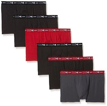 Dim Boxershorts Stretch-Baumwolle atmungsaktiv x6 bleigrau chilerot schwarz