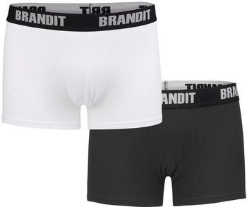 Brandit Boxershorts Logo 2er Pack wei&szlig; schwarz