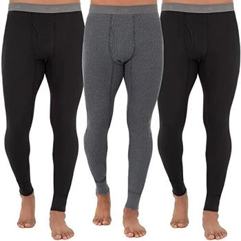 Fruit of the Loom Recycelte Premium-Thermounterwäsche Waffelmuster greystone heather schwarz