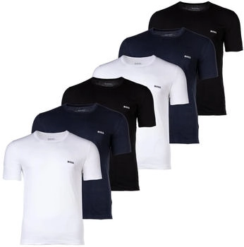 Hugo Boss T-Shirt Herren 6er Pack RN Classic Rundhals schwarz blau wei&szlig;