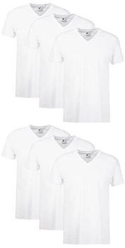 Hanes 777vp6 V-Ausschnitt-T-Shirts Stück weiß