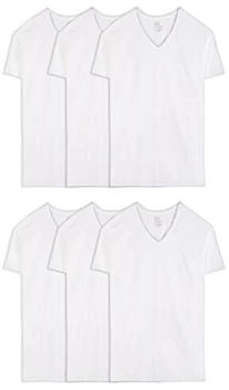 Fruit of the Loom Stay-Tucked V-Neck T-Shirt weiß