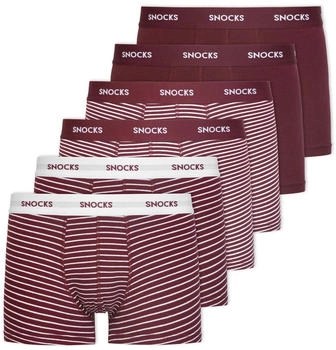 Snocks Boxershorts hellgrau rubinrot weiß