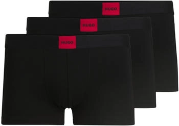 HUGO Dreier-Pack eng anliegende Boxershorts Stretch-Baumwolle 'Trunk Triplet Galaxy' 50532797 schwarz