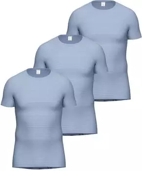 Ammann Feinripp 170229 3er Pack Damen Shirt Arm blau schwarz weiß rot