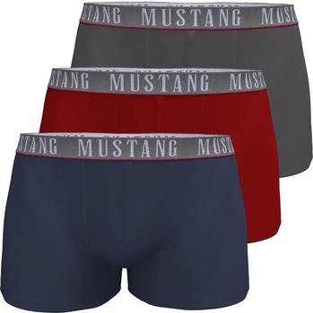 MUSTANG Boxershorts Retropants 3er-Pack rot navy anthrazit