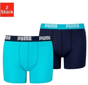 Puma Basic Kinder Boxershorts blau schwarz 2er-Pack