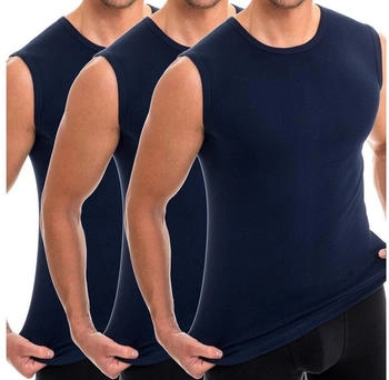 Hermko 3er Pack Herren Tank Top rundhals 100% bio-baumwolle