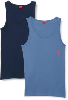 HUGO Tanktop Label-Print 2er-Pack blau schwarz HUGO Tanktop Label-Print 2er-Pack blau schwarz